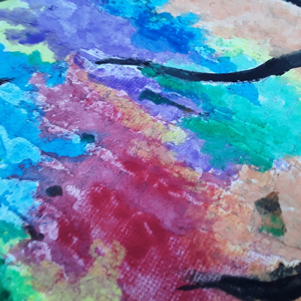 Watercolor Bright Rainbow Tree Painting Art - Picture 3 of 8